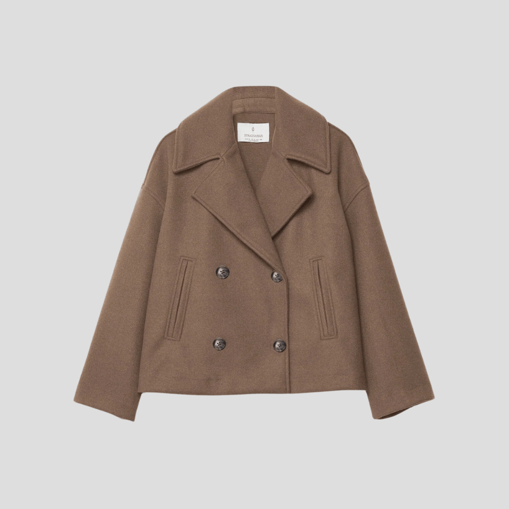 Primadon Damenmäntel & -jacken Braun / XS Eleganter Kurzmantel für Damen zweireihig mit Vintage-Charme
