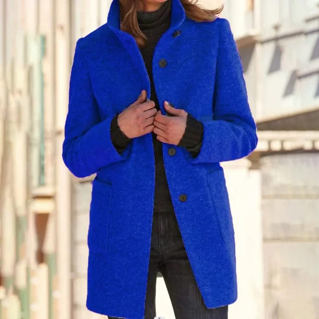 Primadon Damenmäntel & -jacken Dunkelblau / S Weicher Damenmantel aus Wollmix langarm elegant Winter vielseitig