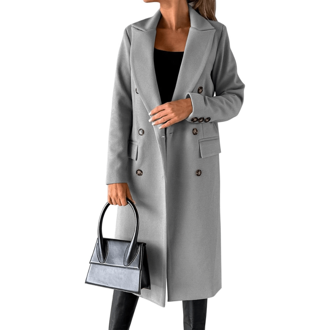 Primadon Damenmäntel & -jacken Grau / S Eleganter Trenchcoat für Damen klassisch in Schwarz und Beige aus Polyester vielseitig