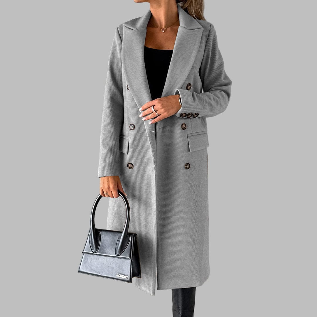 Primadon Damenmäntel & -jacken Grau / S Eleganter Wintermantel für Damen warm bequem Strickstoff Herbst Winter