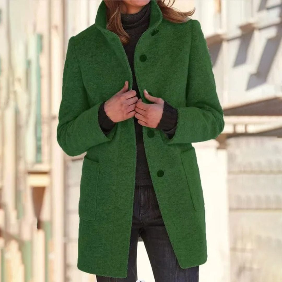 Primadon Damenmäntel & -jacken Grün / S Weicher Damenmantel aus Wollmix langarm elegant Winter vielseitig
