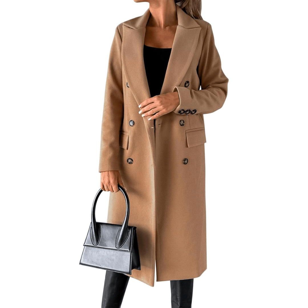 Primadon Damenmäntel & -jacken Khaki / S Eleganter Trenchcoat für Damen klassisch in Schwarz und Beige aus Polyester vielseitig