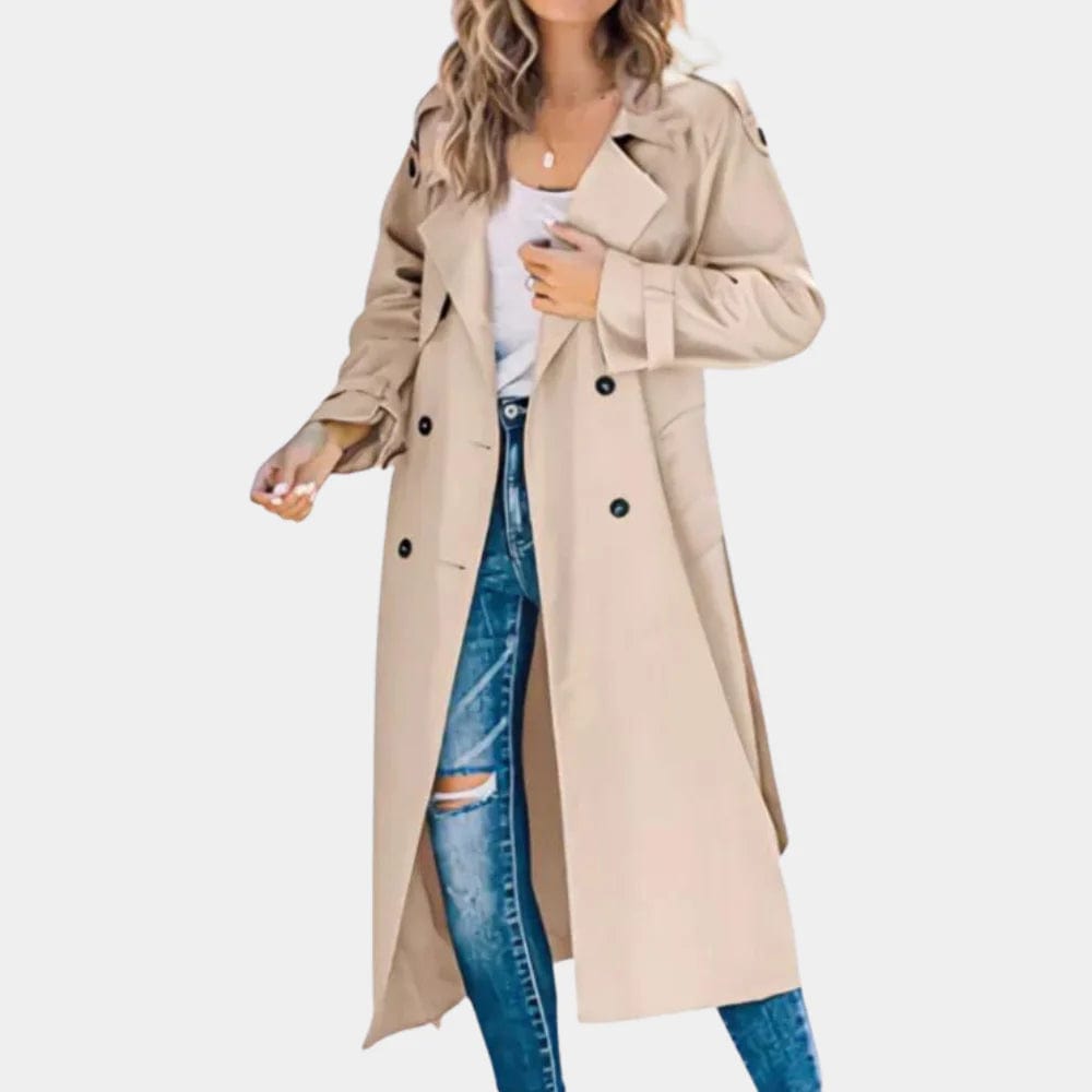 Primadon Damenmäntel & -jacken Khaki / XS Eleganter Trenchcoat für Damen klassisch aus hochwertiger Stoffmischung Übergangszeit