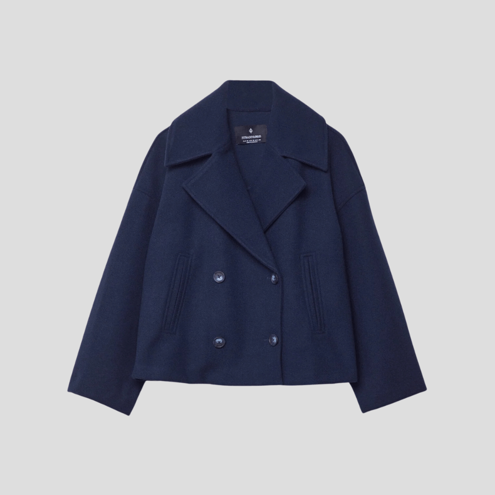 Primadon Damenmäntel & -jacken Marine / XS Eleganter Kurzmantel für Damen zweireihig mit Vintage-Charme