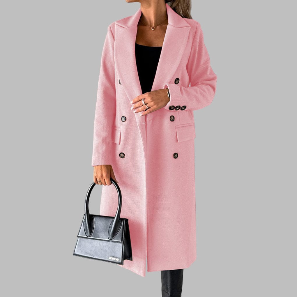 Primadon Damenmäntel & -jacken Rosa / S Eleganter Wintermantel für Damen warm bequem Strickstoff Herbst Winter
