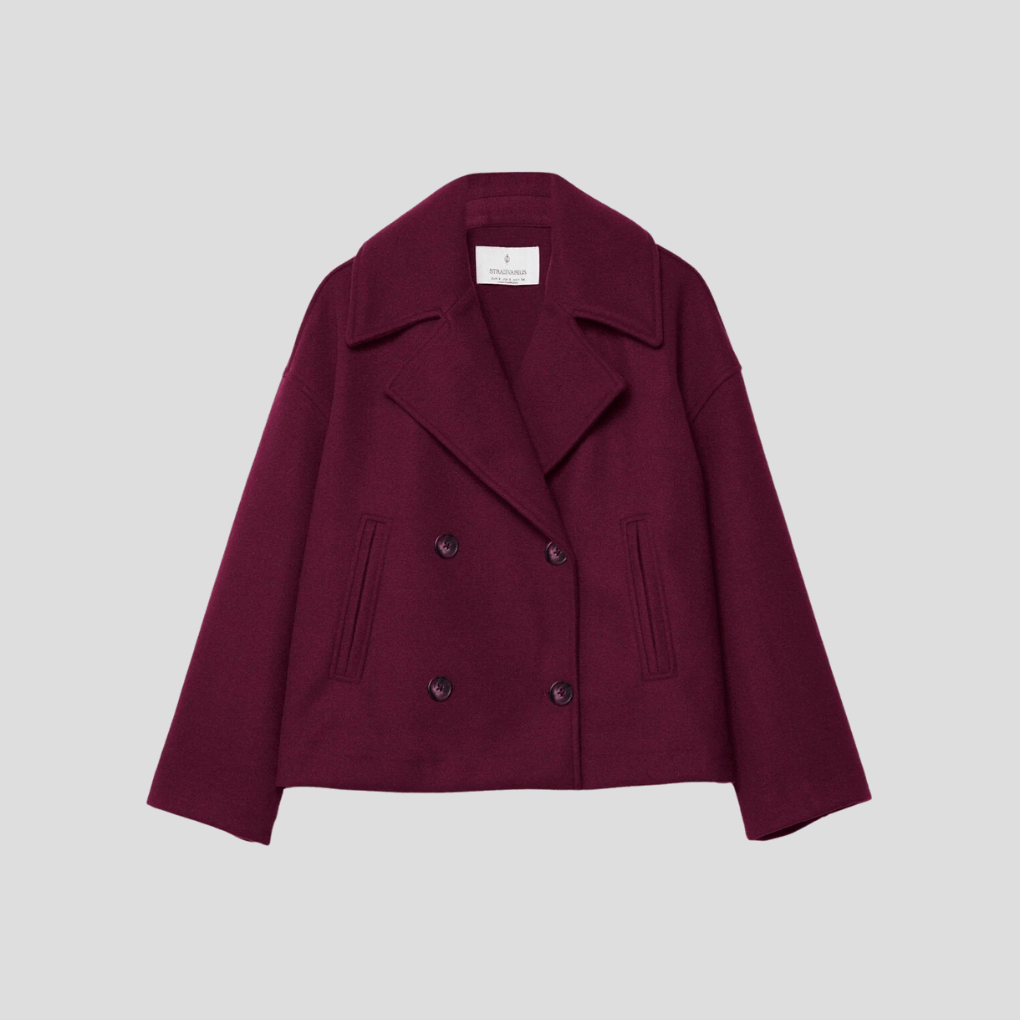 Primadon Damenmäntel & -jacken Rot / XS Eleganter Kurzmantel für Damen zweireihig mit Vintage-Charme