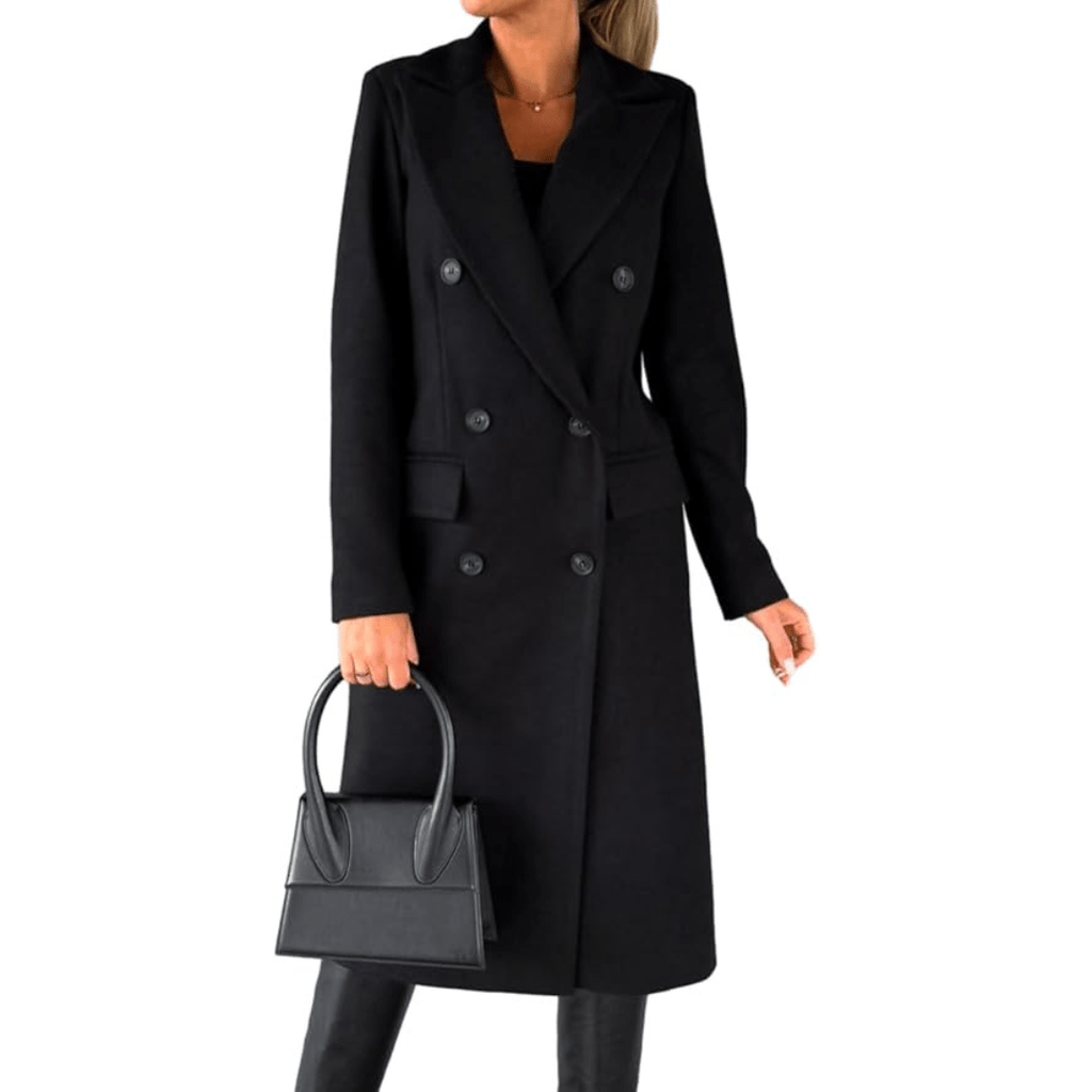 Primadon Damenmäntel & -jacken Schwarz / S Eleganter Trenchcoat für Damen klassisch in Schwarz und Beige aus Polyester vielseitig