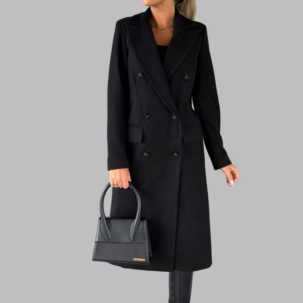 Primadon Damenmäntel & -jacken Schwarz / S Eleganter Wintermantel für Damen warm bequem Strickstoff Herbst Winter