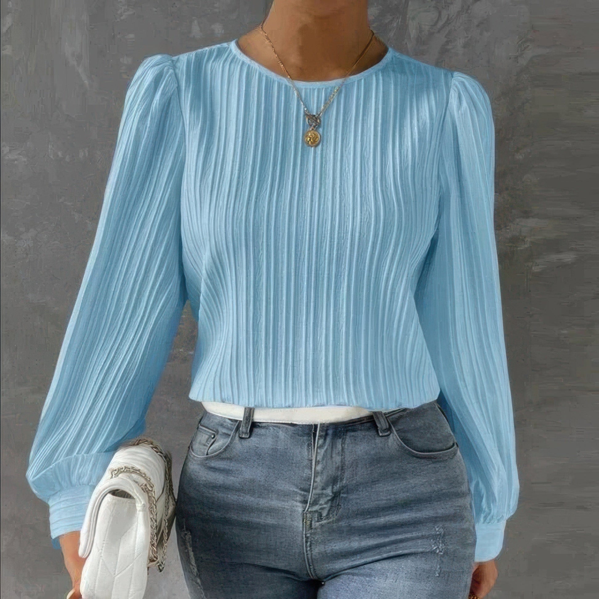 Primadon Damenoberteile Blau / S Carina elegante Bluse für Damen leicht