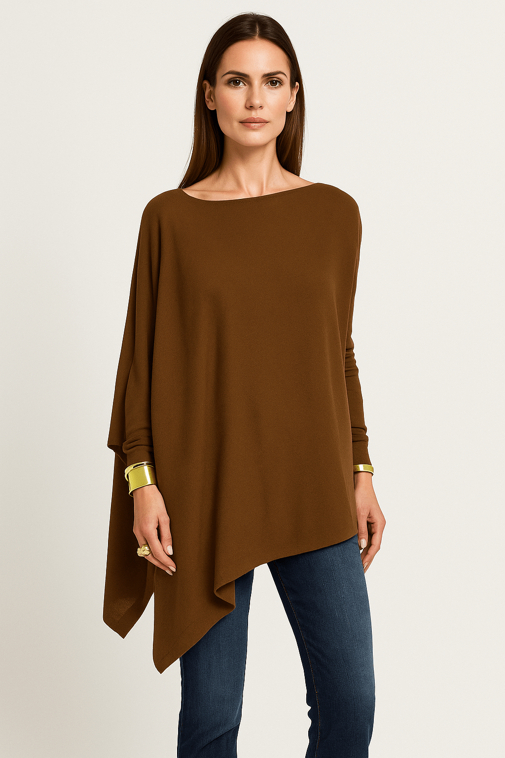 Primadon Damenoberteile Braun / S Nia | asymmetrisches Top für Damen Sommer