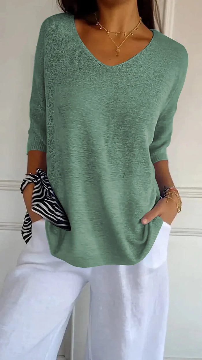 Primadon Damenoberteile Grasgrün / S Lilou | luftiges Stricktop für Damen Sommer