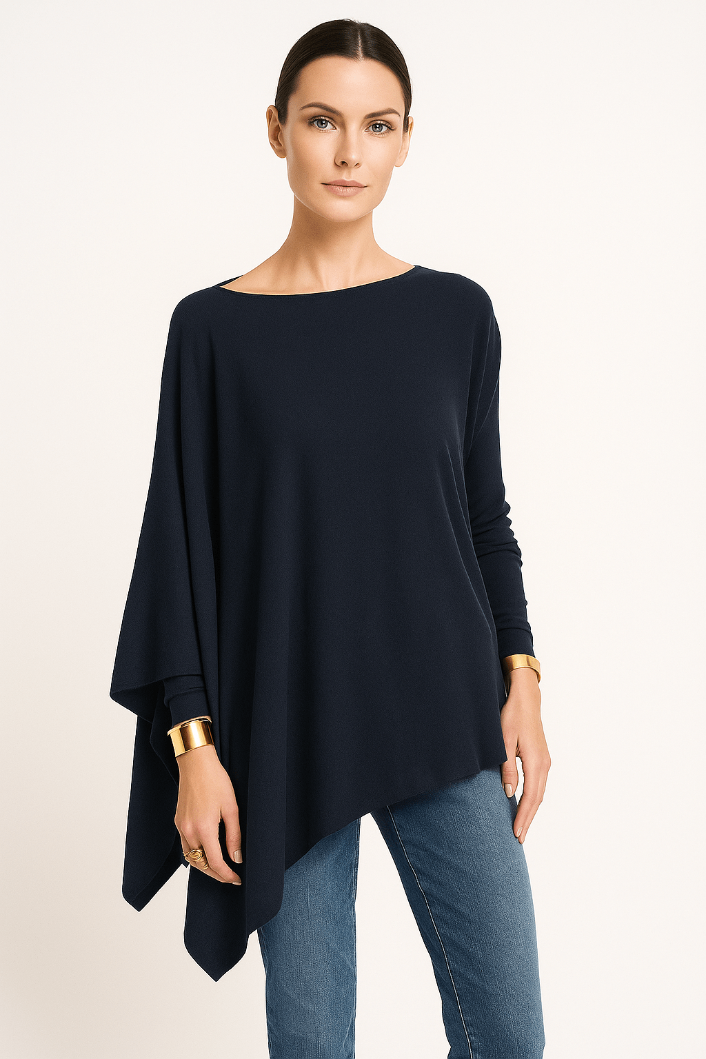 Primadon Damenoberteile Marineblau / S Nia | asymmetrisches Top für Damen Sommer