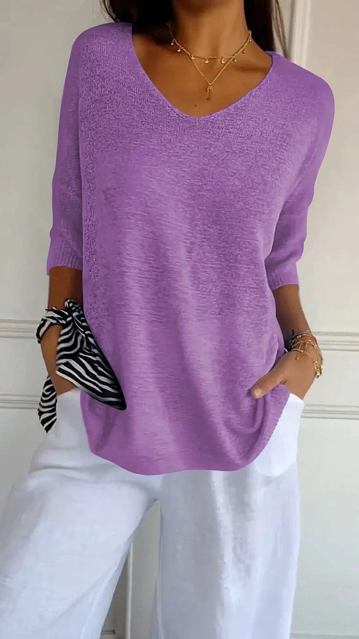 Primadon Damenoberteile Violett / S Lilou | luftiges Stricktop für Damen Sommer