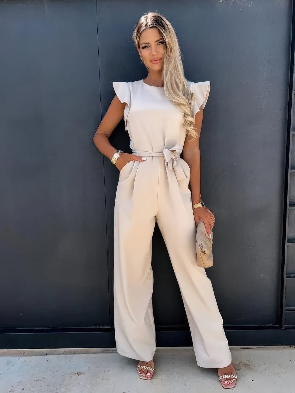 Primadon Damenoverall & -Jumpsuits Romy elegante Baumwollmischung Jumpsuit für Damen tailliert
