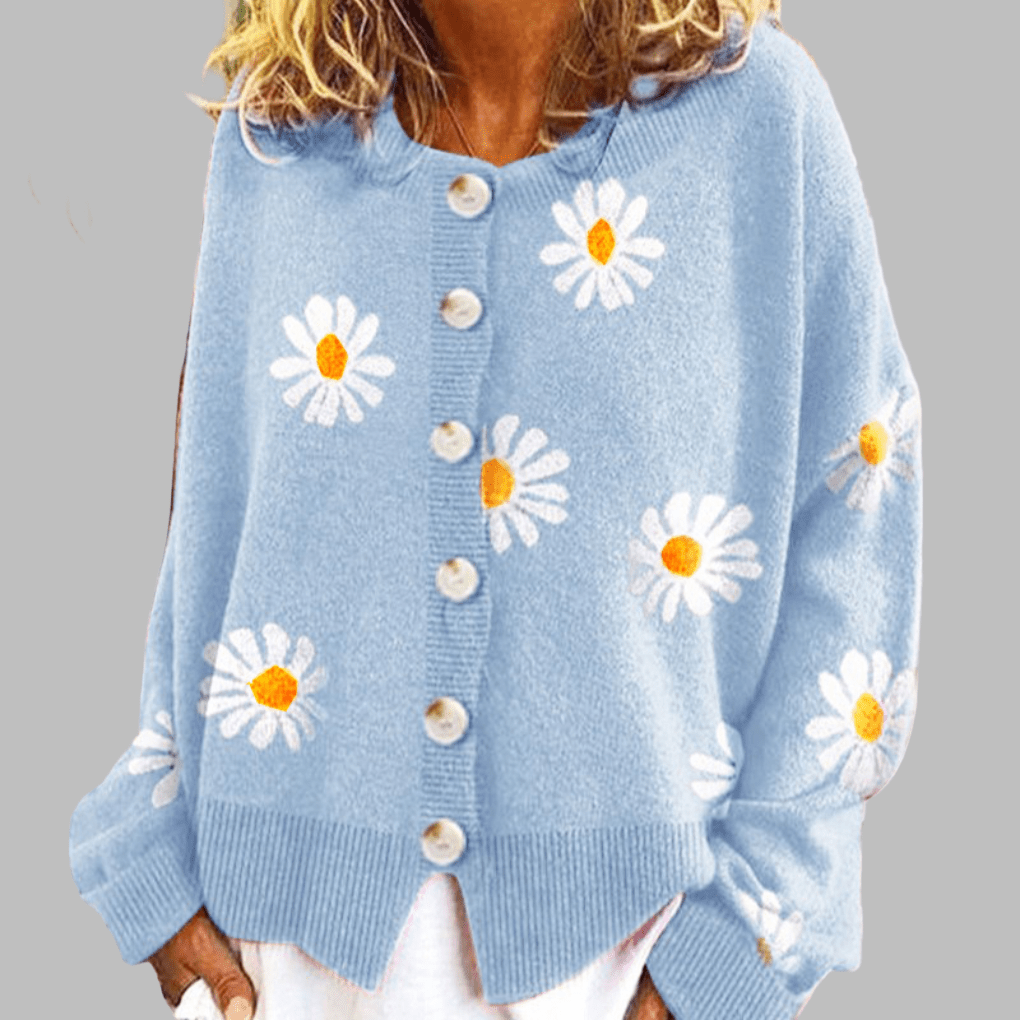 Primadon Damenpullover Blau / S Eleganter Damenpullover aus Baumwolle weich atmungsaktiv für Herbst Winter