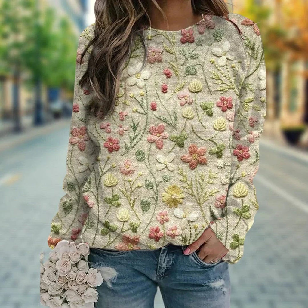 Primadon Damenpullover Blumen / S Phaedra | weicher Strickpullover für Damen Winter