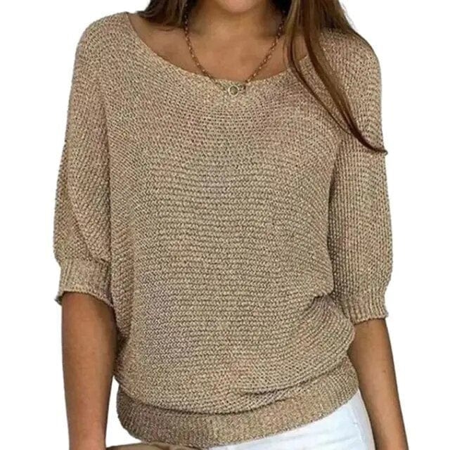Primadon Damenpullover Braun / M Weicher Damenpullover aus Baumwolle atmungsaktiv für Winter Frühling vielseitig