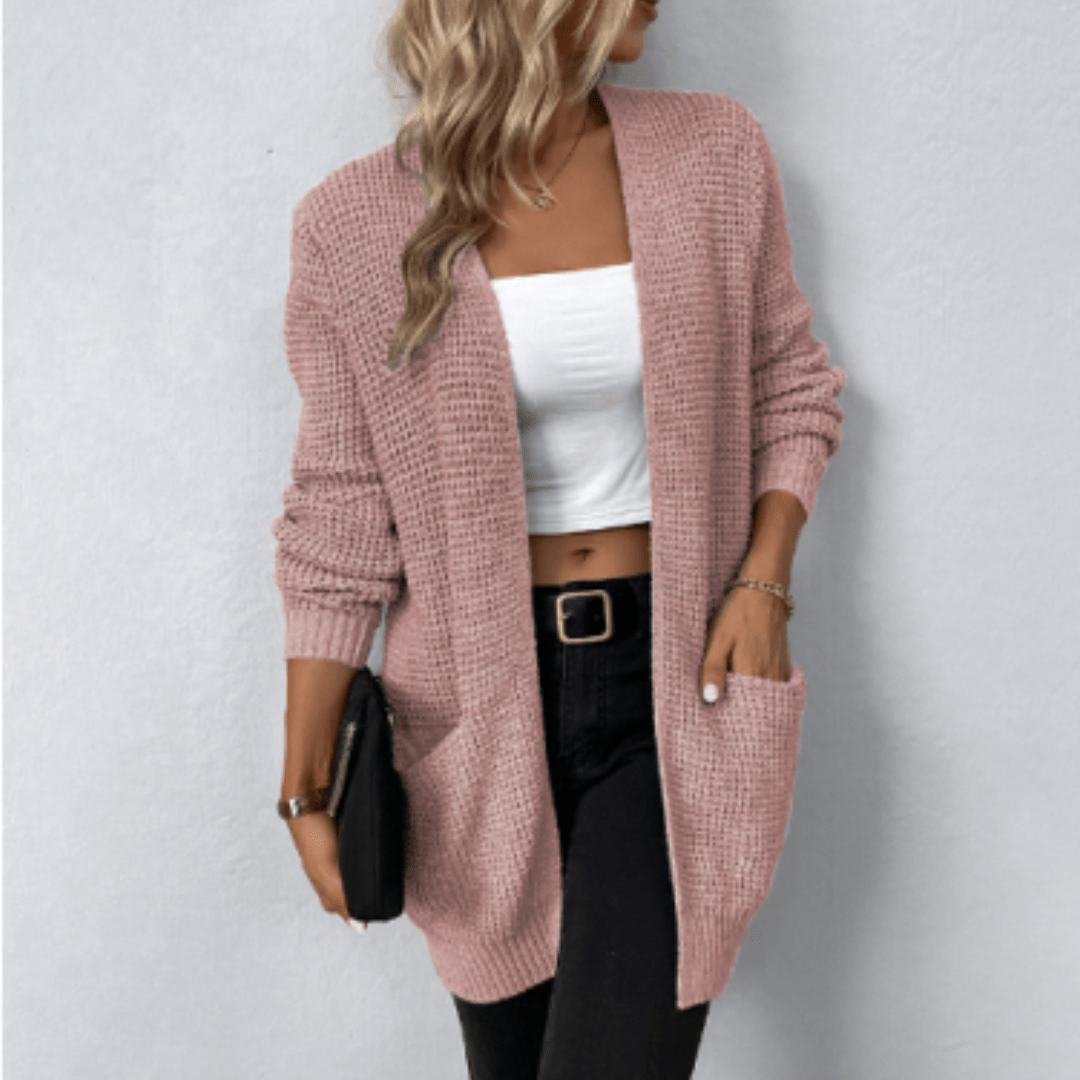 Primadon Damenpullover & -cardigans Beige / S Elina | atmungsaktive Strickjacke für Damen lang