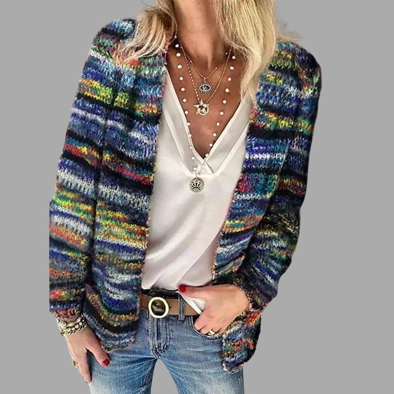Primadon Damenpullover & -cardigans Blau / S Mette | Bunte Strickjacke für Damen Lässig Winter