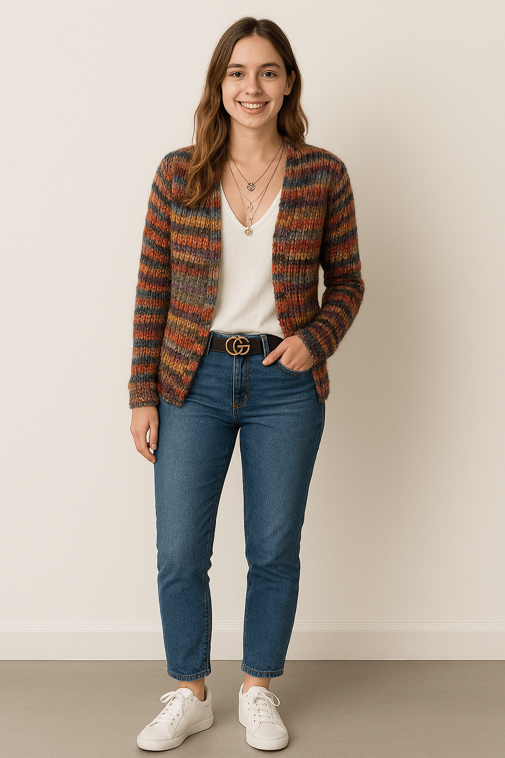Primadon Damenpullover & -cardigans Mette | Bunte Strickjacke für Damen Lässig Winter