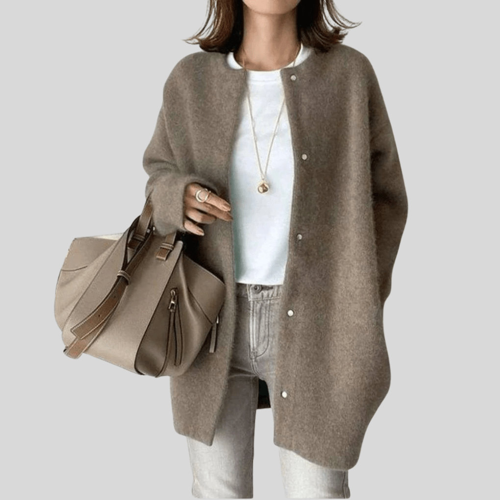 Primadon Damenpullover Dunkelbraun-a / Einheitsgröße Clara | Elegante Strickjacke für Damen Herbst atmungsaktiv