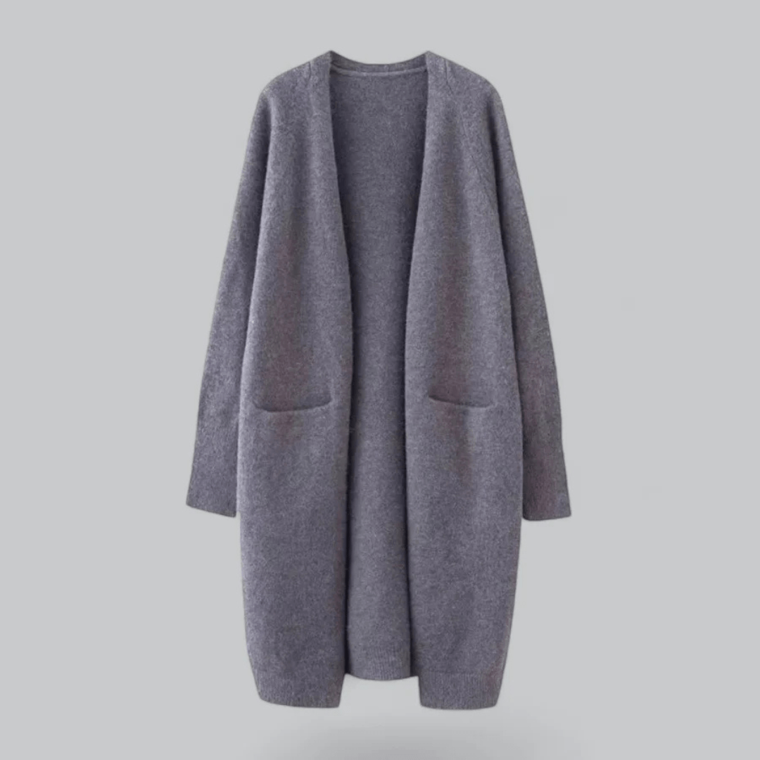 Primadon Damenpullover Dunkelgrau / Einheitsgröße Selina | weiche Strickjacke für Damen langarm