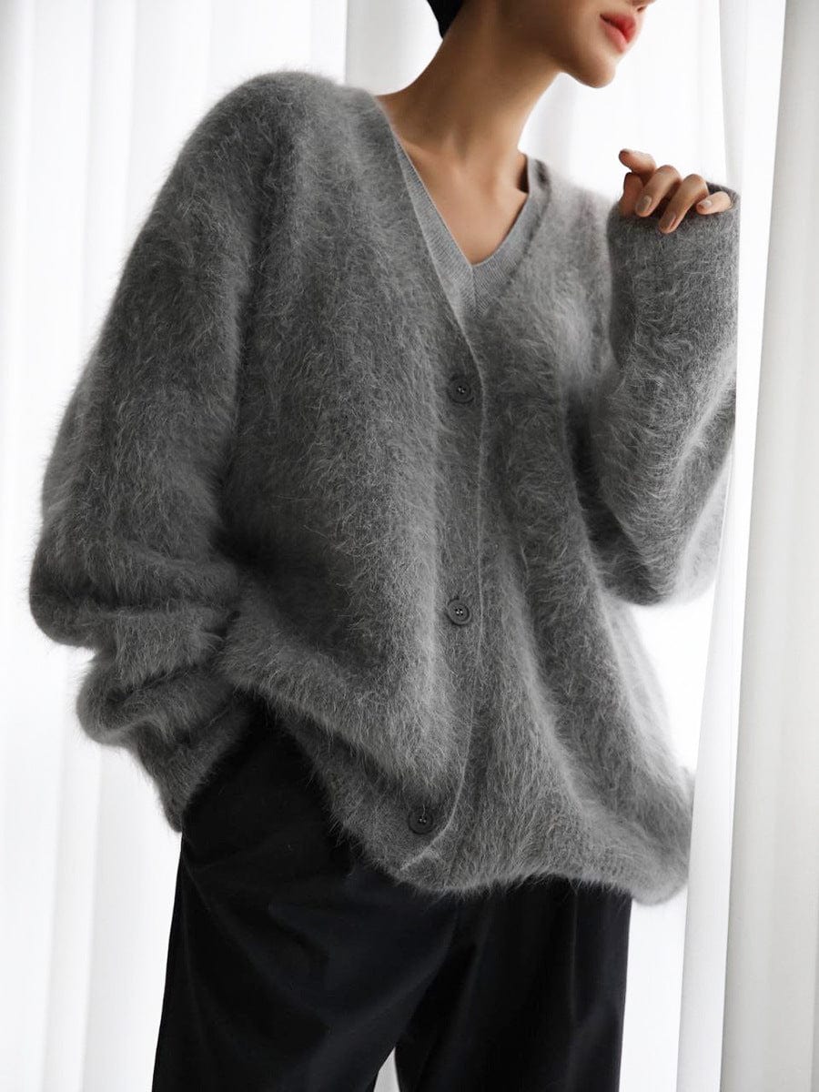 Primadon Damenpullover Dunkelgrau / S Sophie Damen Strickjacke | Weicher V-Ausschnitt, Zeitlos und Atmungsaktiv