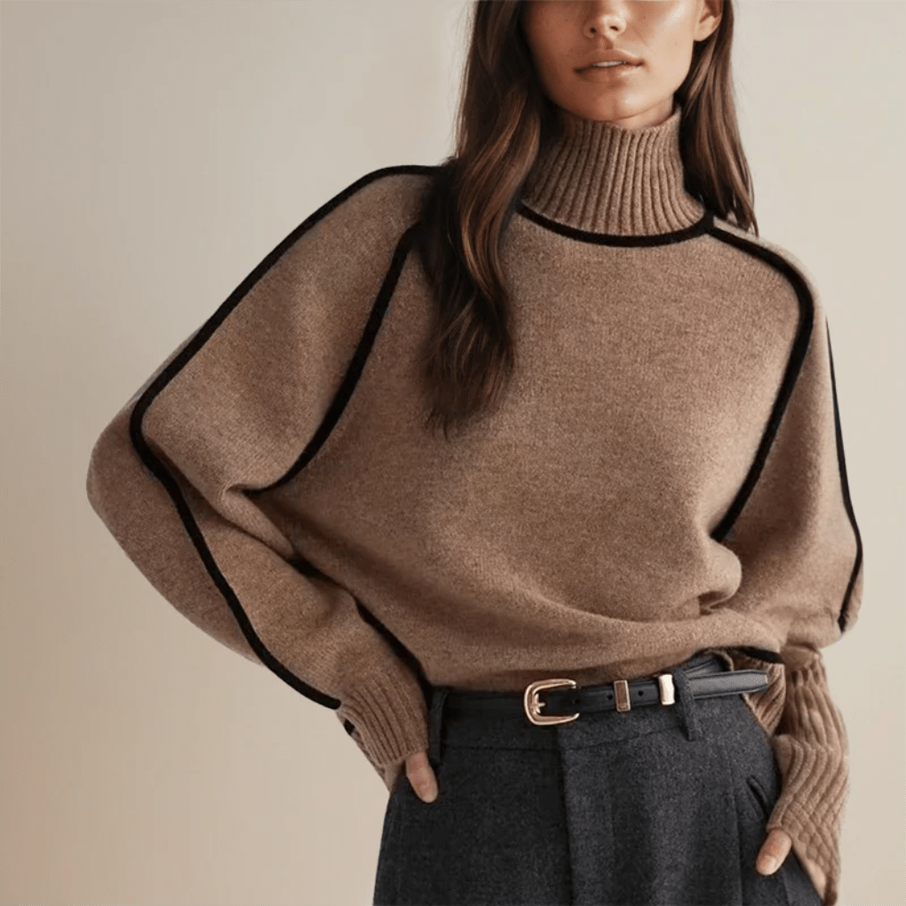 Primadon Damenpullover Eichenbraun-a / S Clara | Warmer Rollkragenpullover Damen aus Kaschmir Winter