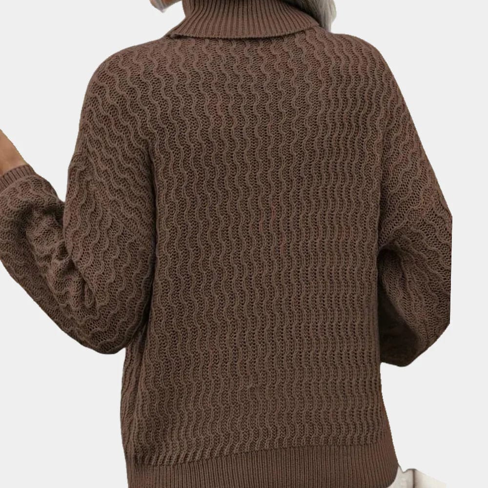 Primadon Damenpullover Eleganter Rollkragenpullover für Damen warm Argyle Herbst Winter Polyester