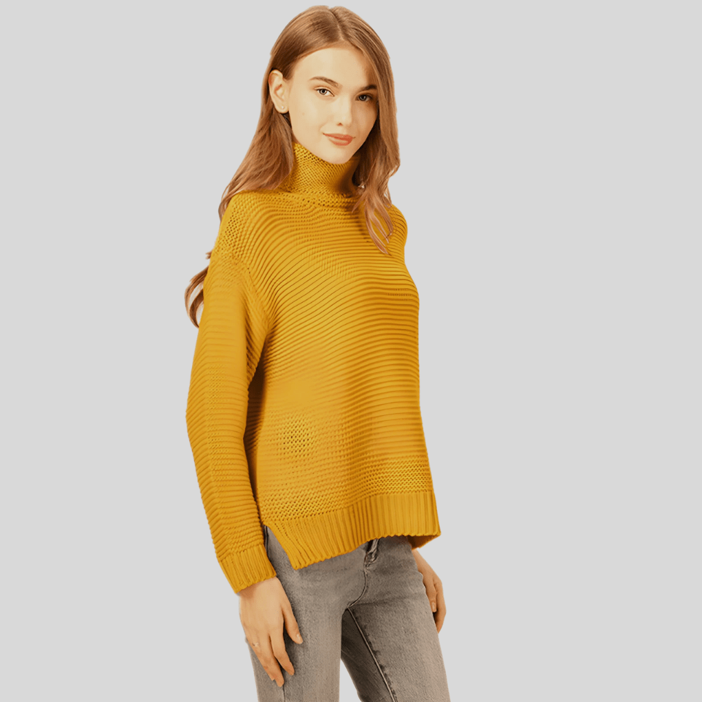 Primadon Damenpullover Gelb / XS Eleganter Rollkragenpullover für Damen normaler Schnitt Acrylmix warm für Herbst Winter