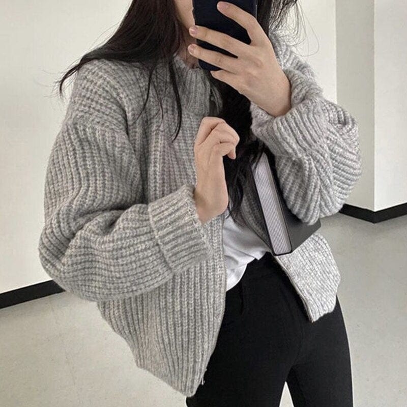 Primadon Damenpullover Grau / Einheitsgröße Bella Damen Strickjacke | Hochwertiger Strick, Elegant und Bequem