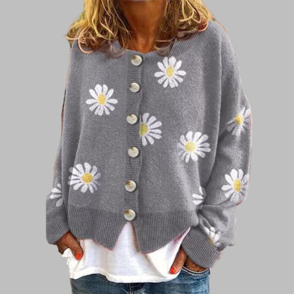 Primadon Damenpullover Grau / S Eleganter Damenpullover aus Baumwolle weich atmungsaktiv für Herbst Winter