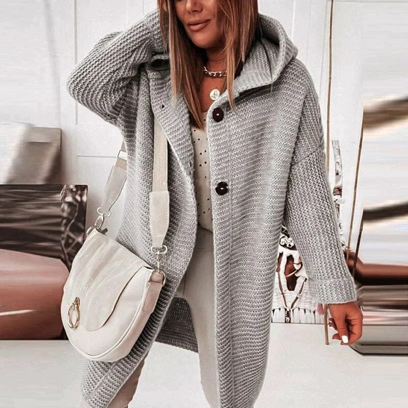 Primadon Damenpullover Grau / S Weiche Strickjacke für Damen langarm gemütlich elegant Herbst atmungsaktiv