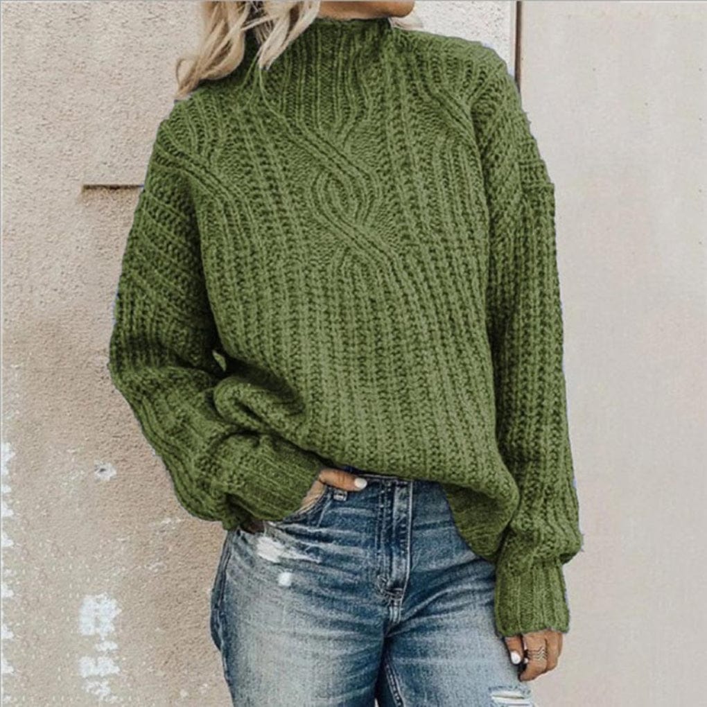 Primadon Damenpullover Grün Clara | Eleganter Damenpullover aus Baumwolle für Winter