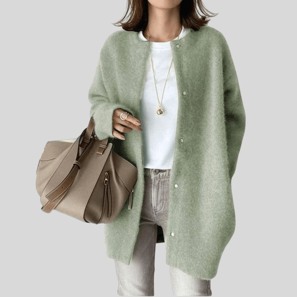 Primadon Damenpullover Grün / Einheitsgröße Clara | Elegante Strickjacke für Damen Herbst atmungsaktiv