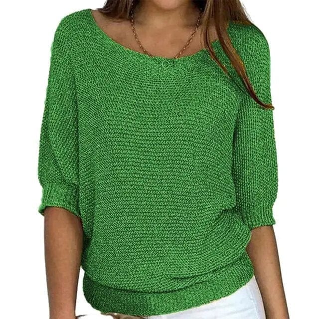 Primadon Damenpullover Grün / M Weicher Damenpullover aus Baumwolle atmungsaktiv für Winter Frühling vielseitig