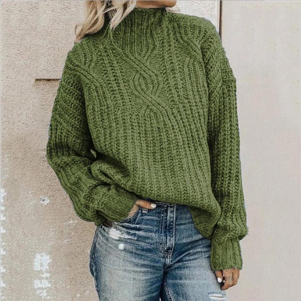 Primadon Damenpullover Grün / S Clara | Eleganter Damenpullover aus Baumwolle normaler Schnitt