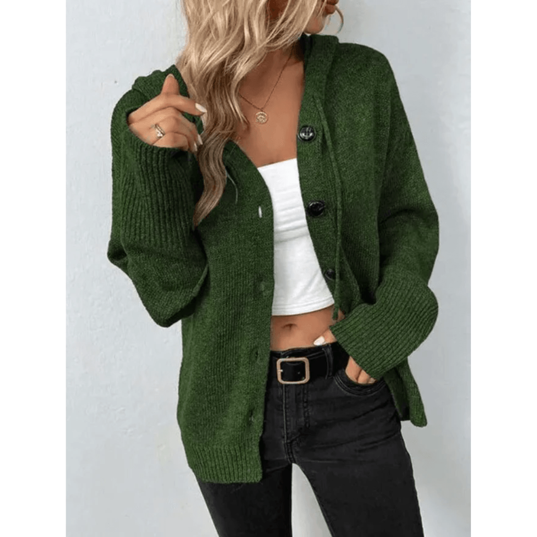 Primadon Damenpullover Grün / S Romy | warme Strickjacke für Damen Winter