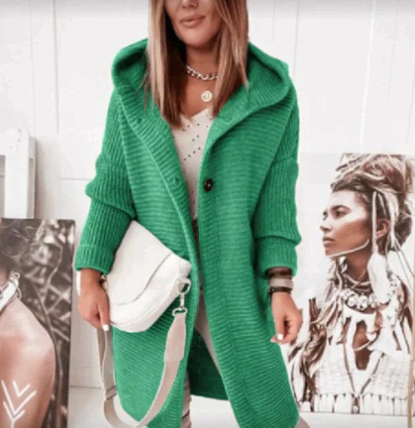 Primadon Damenpullover Grün / S Weiche Strickjacke für Damen langarm gemütlich elegant Herbst atmungsaktiv