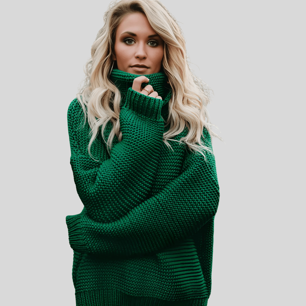 Primadon Damenpullover Grün / XS Eleganter Rollkragenpullover für Damen normaler Schnitt Acrylmix warm für Herbst Winter