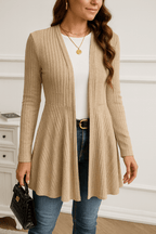 Primadon Damenpullover Khaki / S Clara | Elegante Strickjacke Damen lang für jeden Anlass