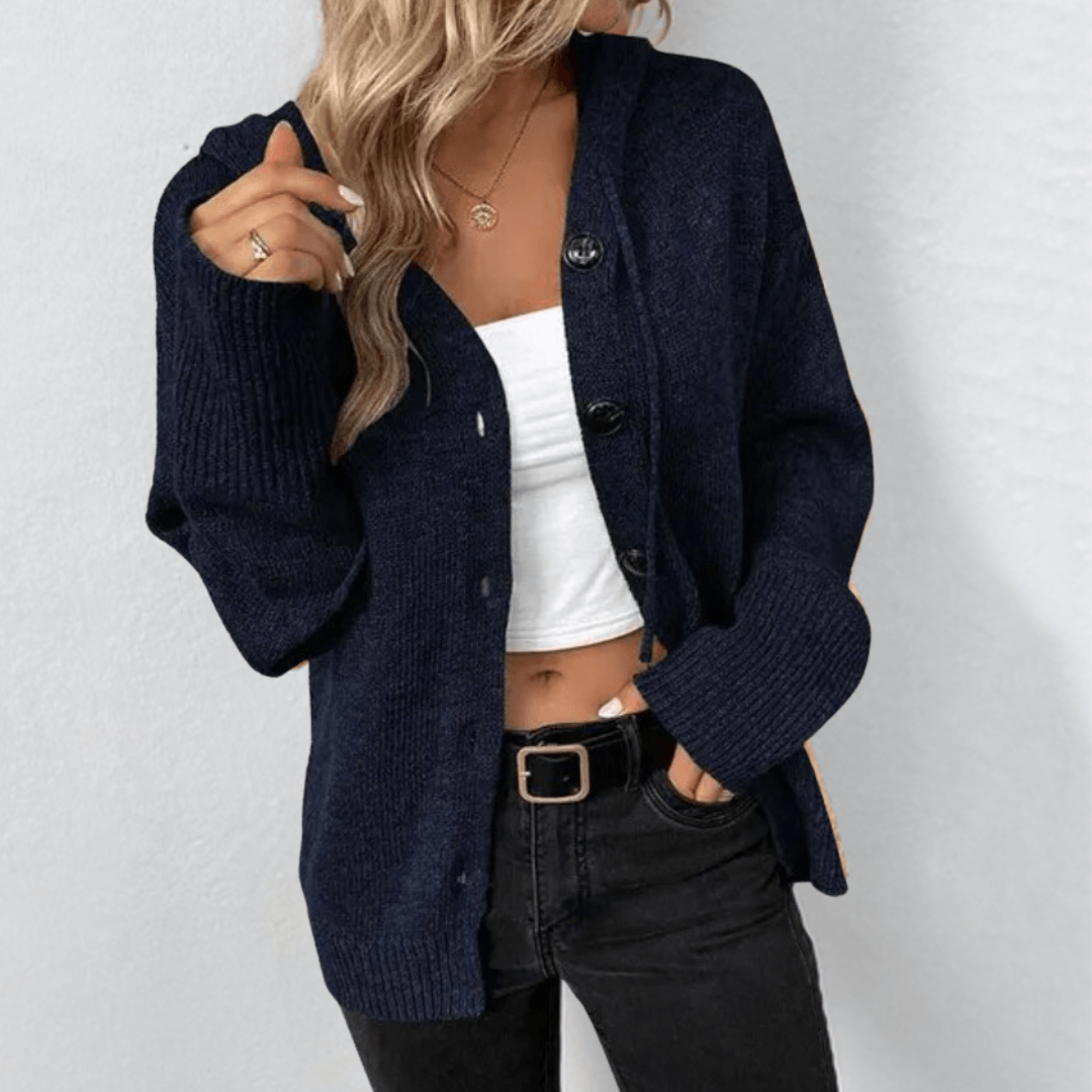 Primadon Damenpullover Marine Blau / S Romy | warme Strickjacke für Damen Winter