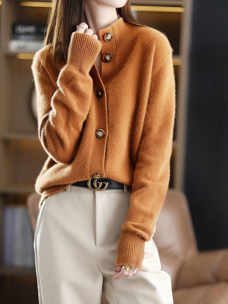 Primadon Damenpullover Nora Damen Strickjacke | Hochkragen, Vintage-Charme, Bequem