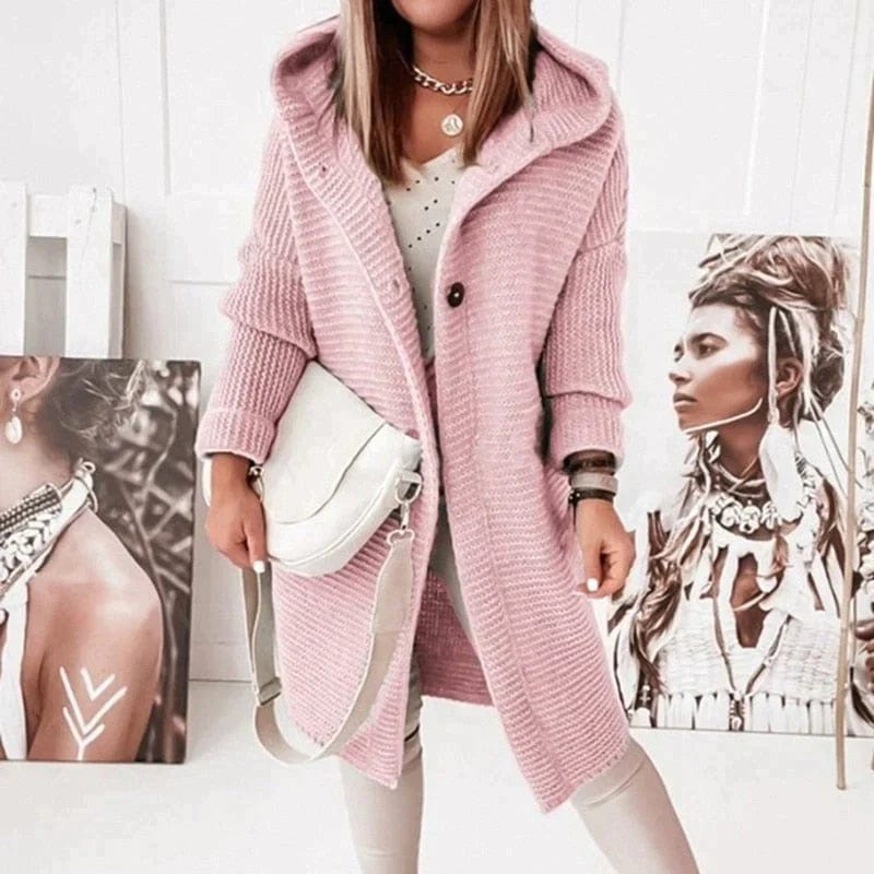 Primadon Damenpullover Rosa / S Weiche Strickjacke für Damen langarm gemütlich elegant Herbst atmungsaktiv