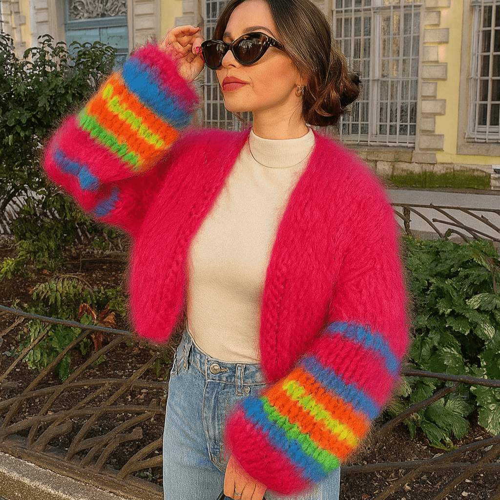 Primadon Damenpullover Rot / S Lässiger Strickcardigan für Damen offen atmungsaktiv vielseitig Frühling Herbst