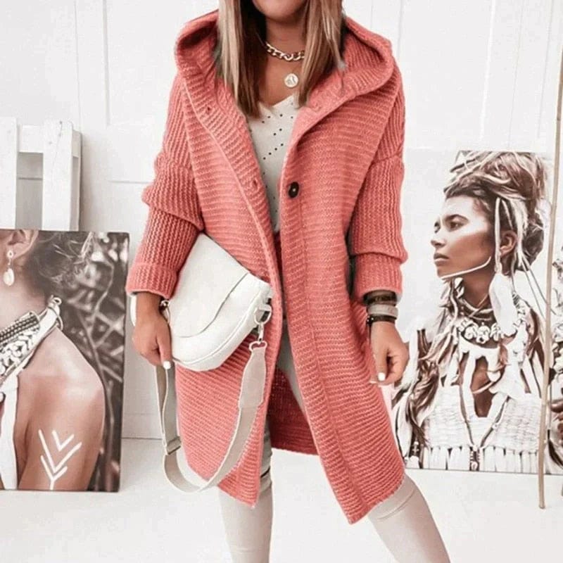 Primadon Damenpullover Rot / S Weiche Strickjacke für Damen langarm gemütlich elegant Herbst atmungsaktiv