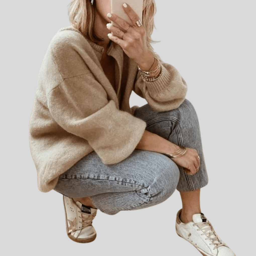 Primadon Damenpullover S-a Clara | Stilvoller Strickmantel für Damen lang