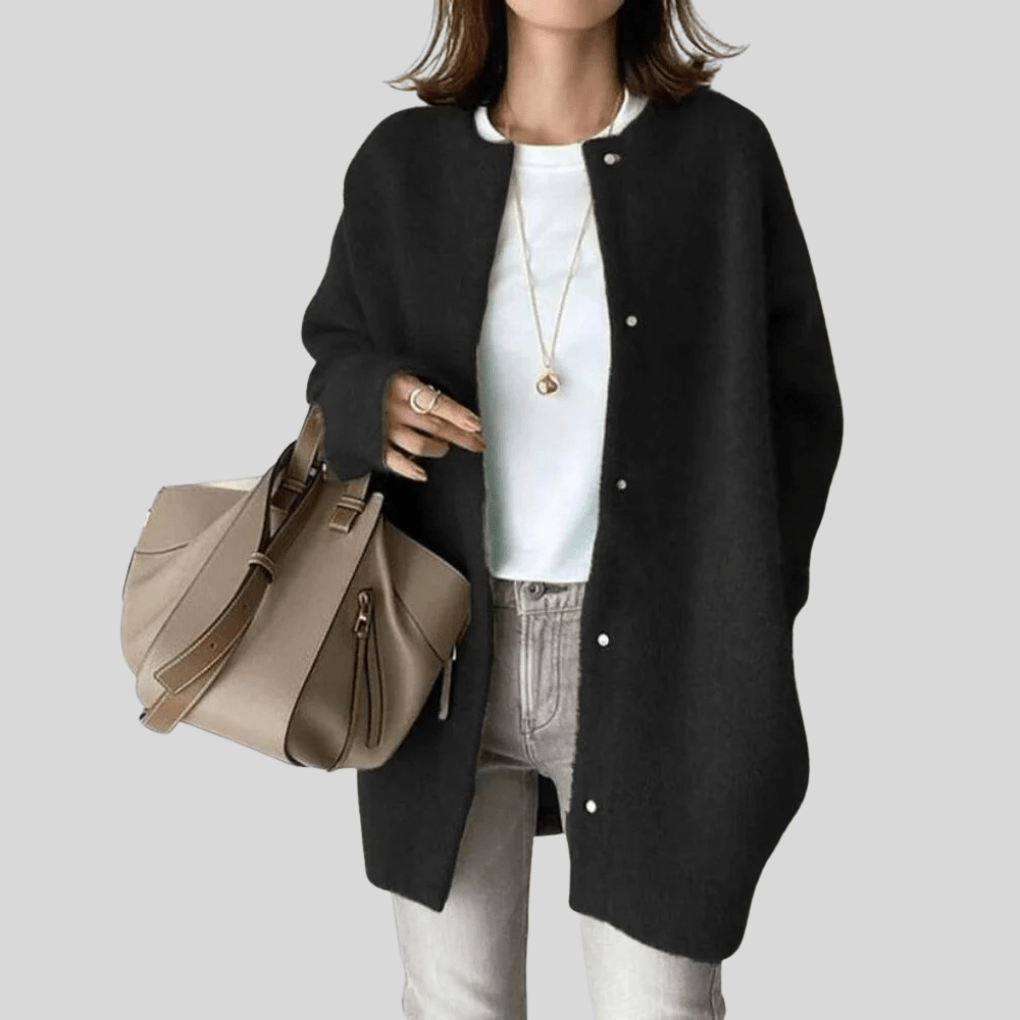 Primadon Damenpullover Schwarz / Einheitsgröße Clara | Elegante Strickjacke für Damen Herbst atmungsaktiv