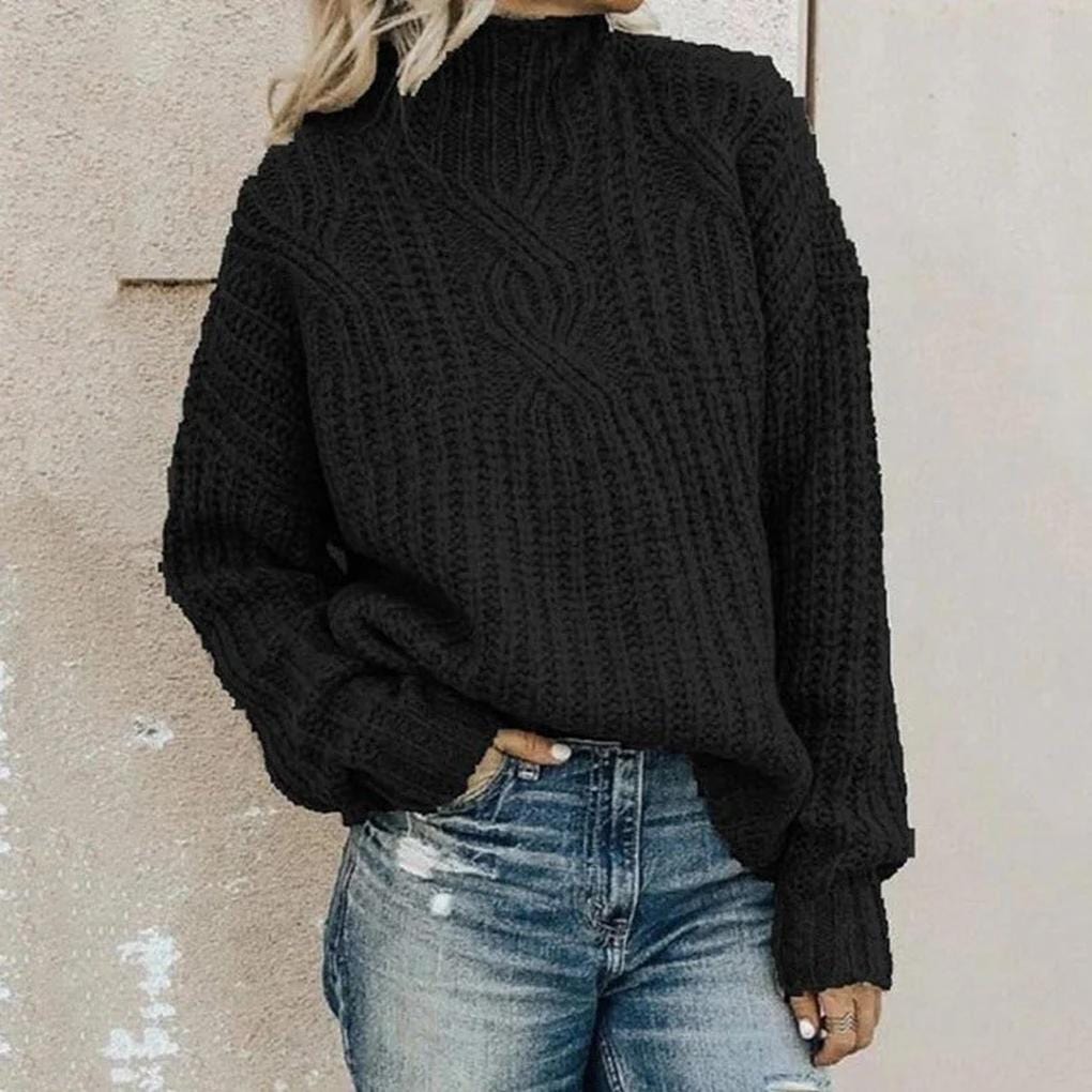 Primadon Damenpullover Schwarz / S Clara | Eleganter Damenpullover aus Baumwolle normaler Schnitt