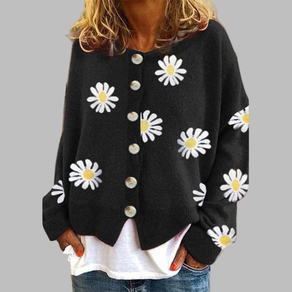 Primadon Damenpullover Schwarz / S Eleganter Damenpullover aus Baumwolle weich atmungsaktiv für Herbst Winter